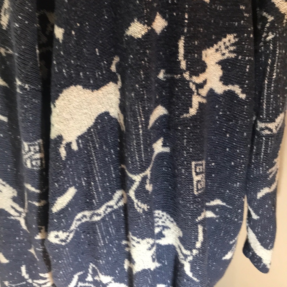 “LINDA LUNDSTROM” Tribal Print Waterfall Sweater. - Picture 8 of 12